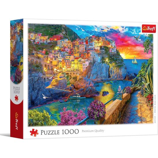 Puzzle Trefl Passeio ao Entardecer por Cinque Terre 1000 Peças