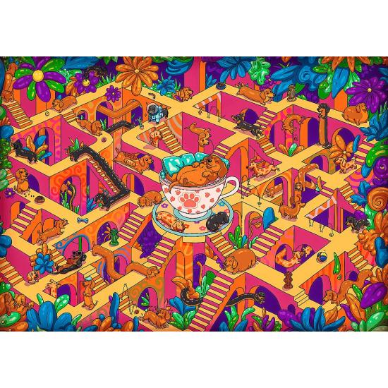 Puzzle Trefl Dachshunds Felizes de 500 Peças