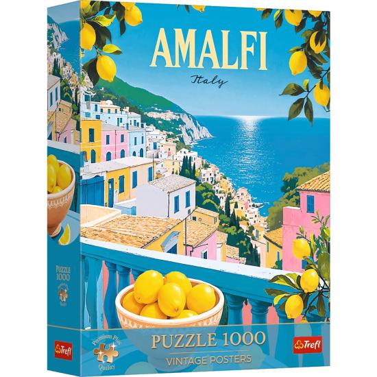 Puzzle Trefl Pôster Vintage: Amalfi, Italia de 1000 Peças