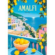 Puzzle Trefl Pôster Vintage: Amalfi, Italia de 1000 Peças