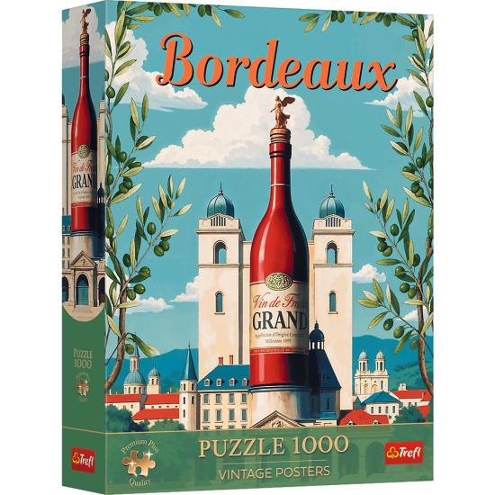 Puzzle Trefl Pôster Vintage: Bordeaux, França de 1000 Peças