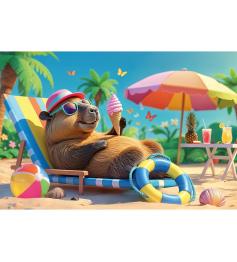 Puzzle Trefl Relaxar ao Estilo da Capivara XXL de 100 Peças