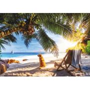 Puzzle Trefl Relaxando Na Praia, Seychelles de 1000 Peças