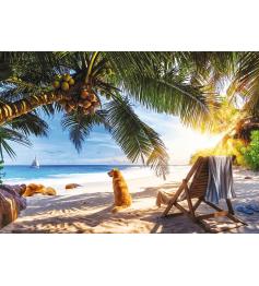 Puzzle Trefl Relaxando Na Praia, Seychelles de 1000 Peças