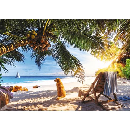 Puzzle Trefl Relaxando Na Praia, Seychelles de 1000 Peças