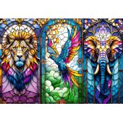 Puzzle Trefl Vitrais, Animais selvagens 1000 Peças