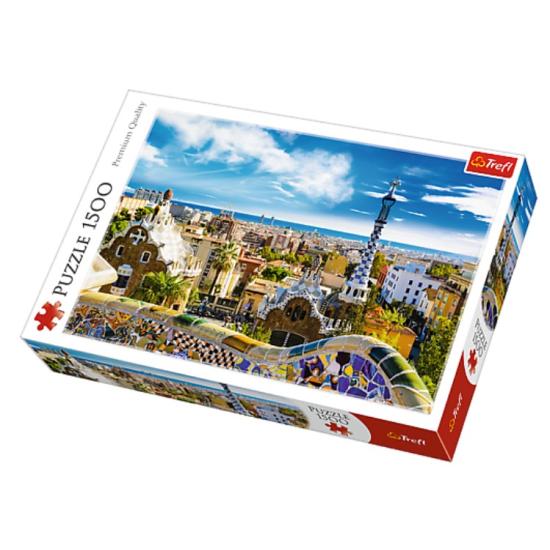 Puzzle Trefl Vista de Barcelona do Parque Güel de 1500 Peças