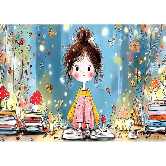 Puzzle Yazz Menina E Livros de 1000 peças