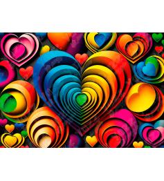 Puzzle Yazz Coração Colorido de 1000 peças