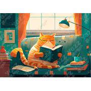 Puzzle Yazz Gato e Livros de 1000 peças