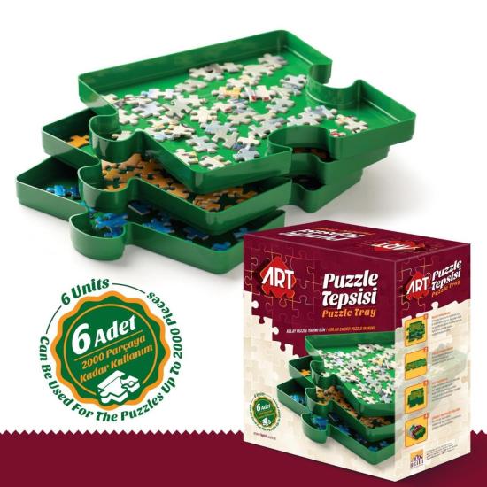 Separador de peças de Puzzle de arte, 6 bandejas